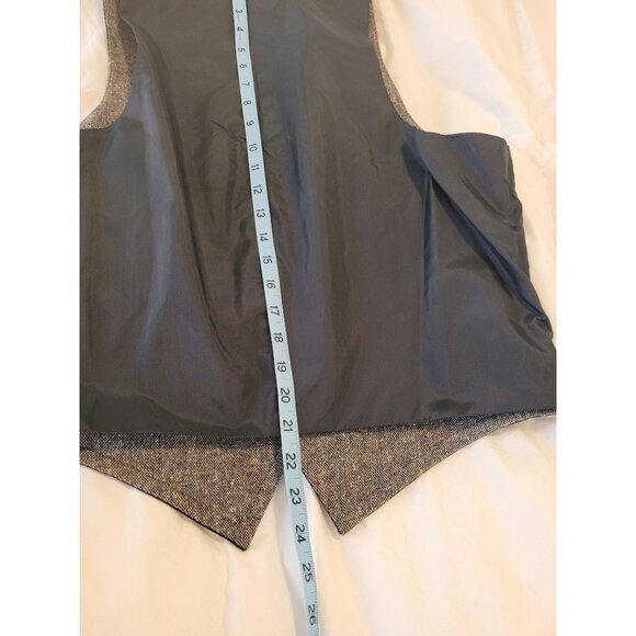 Mens Reversible Tweed & Black Velvet Button-Up Vest Old Money Classic Academia - Picture 6 of 7